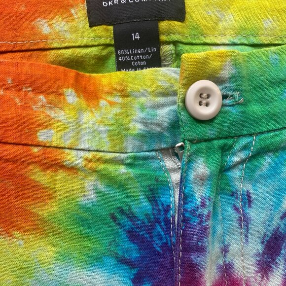 *65-473-You Are FUNtastic Hand dyed DKR Linen 3/4 pants - Picture 5 of 13